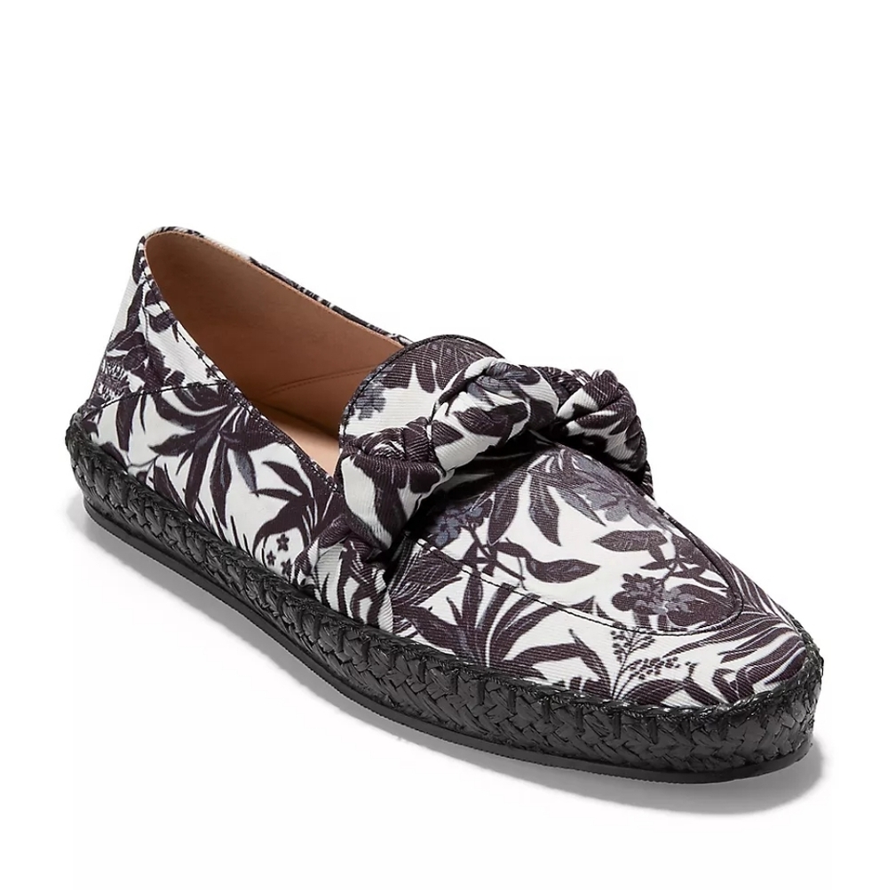 Cole Haan Women's Black and White Floral Loafers
